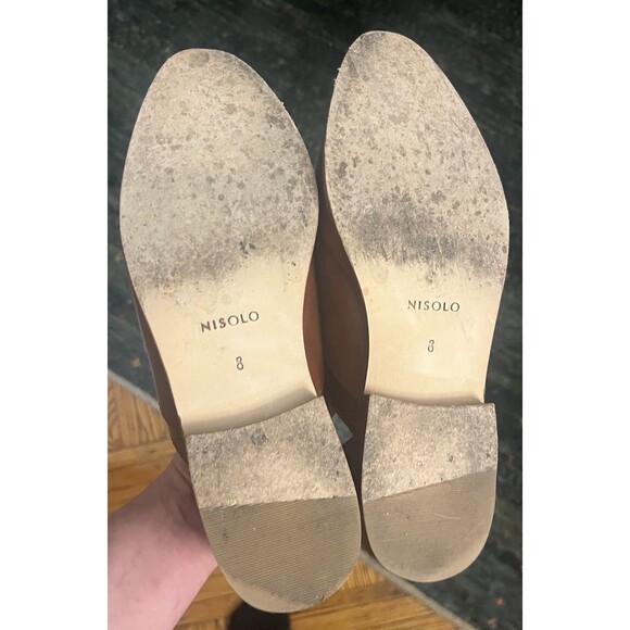 Nisolo Sz 8 Brandy Brown Leather Emma d'Orsay Oxford Flat Slip On Collegiate - Picture 3 of 6